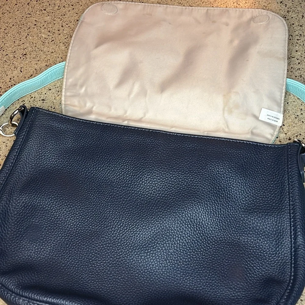 Thirty-one by Jewell Blue Two Toned Leather Shoulder Bag